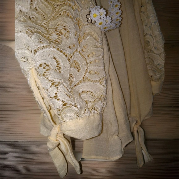 NWT‎ Youth Girls Ally B Yellow Top Shirt W/ Head Band Yellow Lace XL 16 - Picture 4 of 12